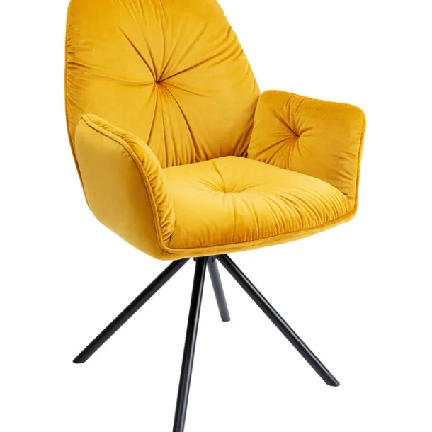 swivel_chair_with_armrest_4.webp Hot KARE Design Swivel Chair with Armrest Mila Yellow