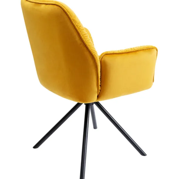 swivel_chair_with_armrest_6.webp Hot KARE Design Swivel Chair with Armrest Mila Yellow