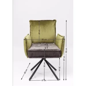 Best KARE Design Swivel Chair with Armrest Chelsea Green