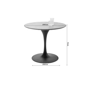 Clearance KARE Design Table Invitation Set Oak White Ø90cm