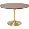 Best KARE Design Table Invitation Set Walnut Brass Ø120cm