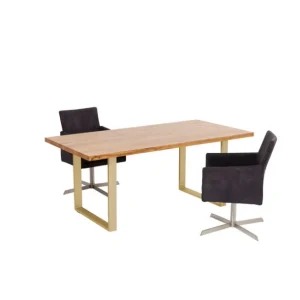 Online KARE Design Table Jackie Oak Brass 160x80