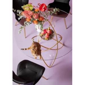 Online KARE Design Table Molekular Gold Ø120cm
