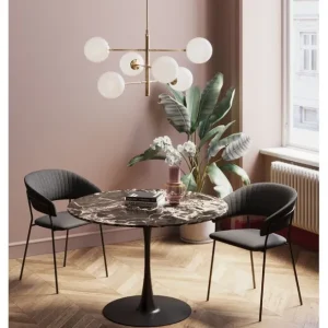 Hot KARE Design Table Schickeria Marble Black Ø110cm