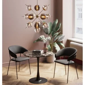 Fashion KARE Design Table Schickeria Marble Black Ø80cm