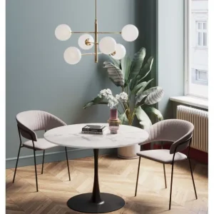 Hot KARE Design Table Schickeria Marble White Black Ø110cm