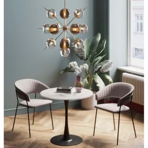 Online KARE Design Table Schickeria Marble White Black Ø80cm