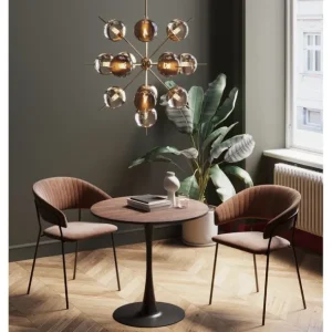 Discount KARE Design Table Schickeria Walnut Black Ø80cm