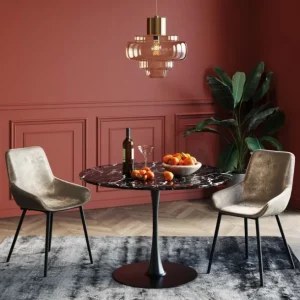 Best KARE Design Table Veneto Marble Black Ø110cm