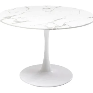 Clearance KARE Design Table Veneto Marble White Ø110cm