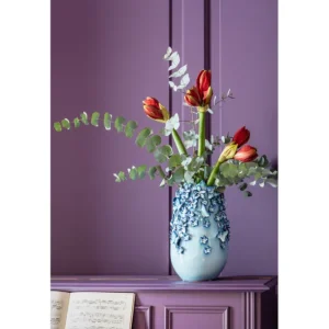 Clearance KARE Design Vase Butterflies Lightblue 35cm