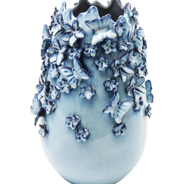 vase_butterflies_lightblu_5.webp Clearance KARE Design Vase Butterflies Lightblue 35cm