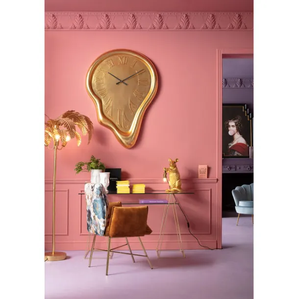 wall_clock_big_drop_gold__1.webp Online KARE Design Wall Clock Big Drop Gold 92x127cm