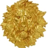Clearance KARE Design Wall Object Lion Head Gold 90x100cm