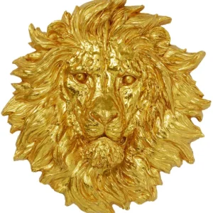Clearance KARE Design Wall Object Lion Head Gold 90x100cm