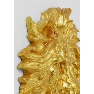 Clearance KARE Design Wall Object Lion Head Gold 90x100cm