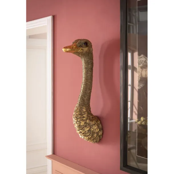 wall_object_ostrich_gold__1.webp Fashion KARE Design Wall Object Ostrich Gold 19x72cm