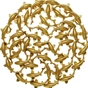 Outlet KARE Design Wall Object School of Koi Gold Ø160cm