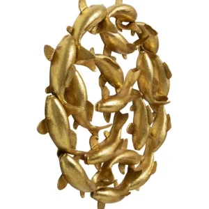 Best KARE Design Wall Object School of Koi Gold Ø102cm