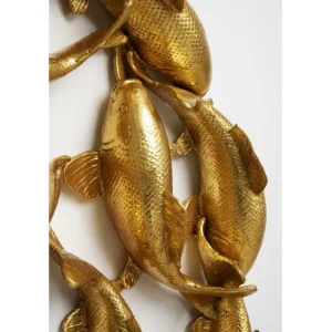 Best KARE Design Wall Object School of Koi Gold Ø102cm