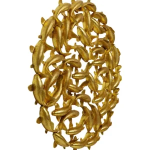Outlet KARE Design Wall Object School of Koi Gold Ø160cm