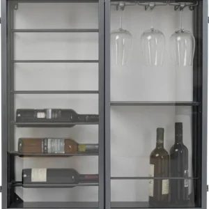 Fashion KARE Design Wall Wine Shelf Porto Black 75x80cm