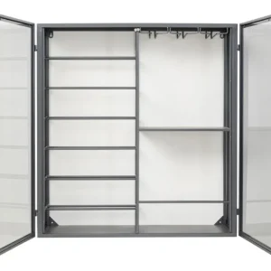 Fashion KARE Design Wall Wine Shelf Porto Black 75x80cm
