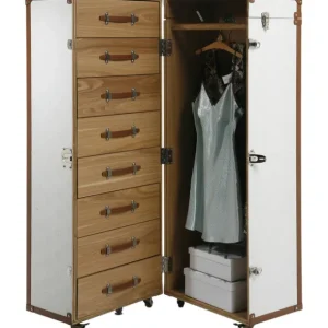 New KARE Design Wardrobe Trunk Croco White Cosmopolitan