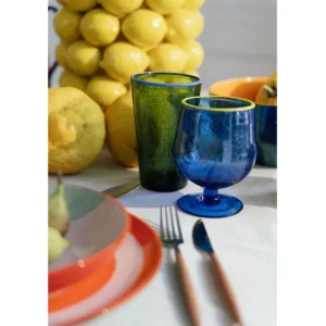 Fashion KARE Design Wine Glass Bubbles Blue