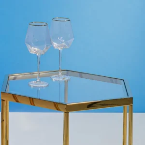 Best KARE Design Wine Glass Diamond Gold Rim